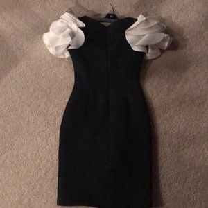 Jovani black and white knee length elegant dress